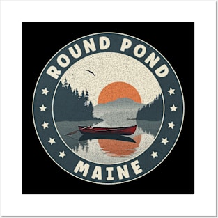 Round Pond Maine Sunset Posters and Art